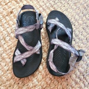 Chaco Women's Black Sandals with Light Purple Straps